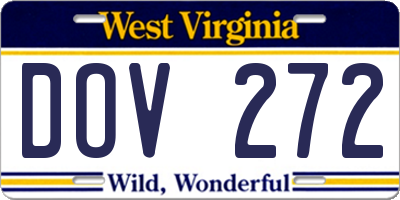 WV license plate DOV272