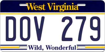 WV license plate DOV279