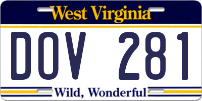 WV license plate DOV281