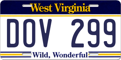 WV license plate DOV299