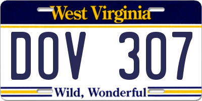 WV license plate DOV307