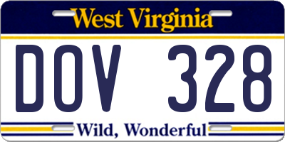 WV license plate DOV328