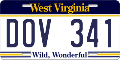 WV license plate DOV341
