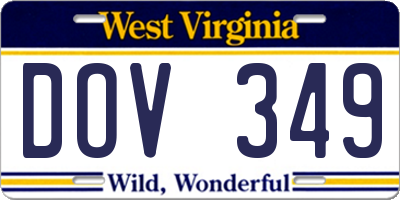 WV license plate DOV349