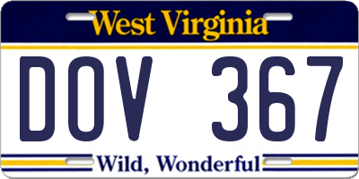WV license plate DOV367