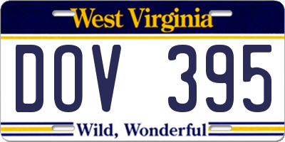 WV license plate DOV395