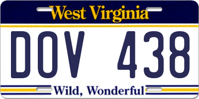 WV license plate DOV438