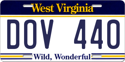 WV license plate DOV440