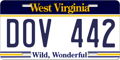 WV license plate DOV442