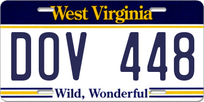 WV license plate DOV448