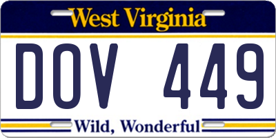 WV license plate DOV449