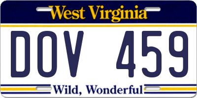 WV license plate DOV459
