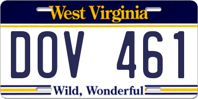 WV license plate DOV461
