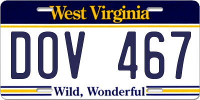 WV license plate DOV467