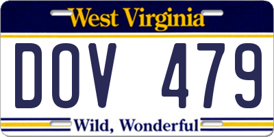 WV license plate DOV479