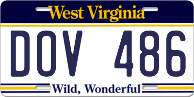 WV license plate DOV486