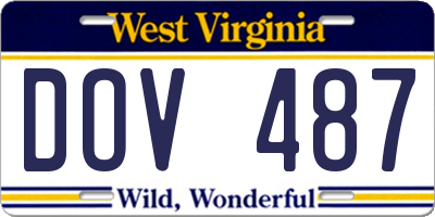 WV license plate DOV487