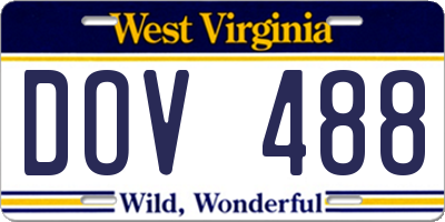 WV license plate DOV488