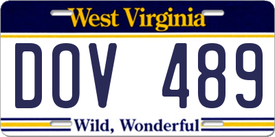 WV license plate DOV489