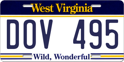 WV license plate DOV495
