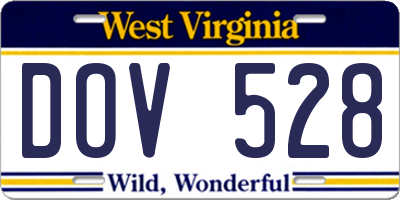 WV license plate DOV528