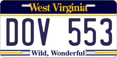 WV license plate DOV553