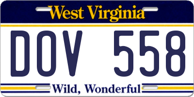 WV license plate DOV558