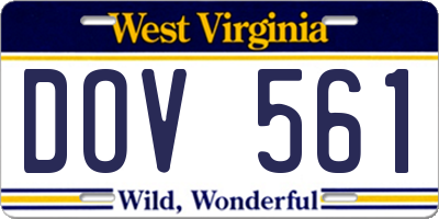 WV license plate DOV561