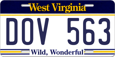 WV license plate DOV563