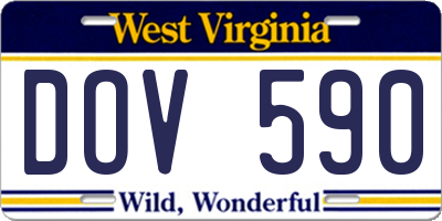 WV license plate DOV590