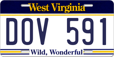 WV license plate DOV591