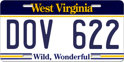 WV license plate DOV622