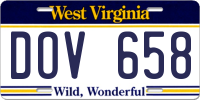 WV license plate DOV658