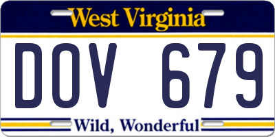 WV license plate DOV679