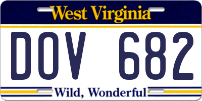 WV license plate DOV682