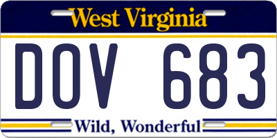 WV license plate DOV683