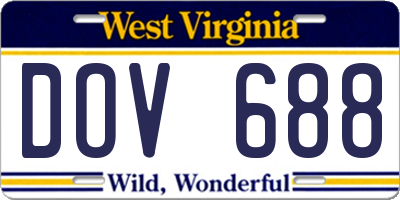 WV license plate DOV688