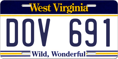 WV license plate DOV691