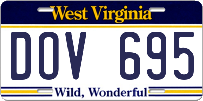 WV license plate DOV695