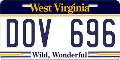 WV license plate DOV696