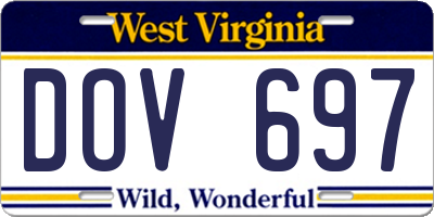 WV license plate DOV697