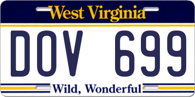 WV license plate DOV699
