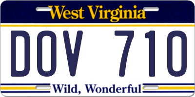 WV license plate DOV710
