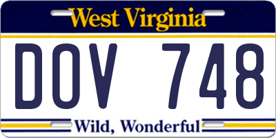 WV license plate DOV748