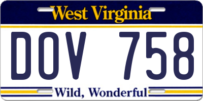 WV license plate DOV758