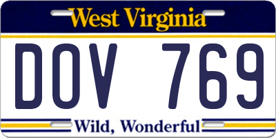 WV license plate DOV769