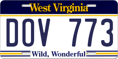 WV license plate DOV773