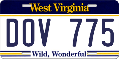 WV license plate DOV775