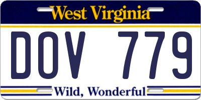 WV license plate DOV779