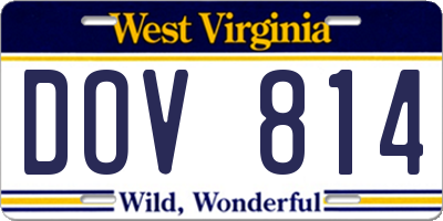 WV license plate DOV814